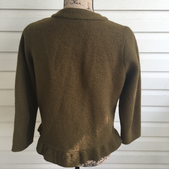 LOFT Merino Wool Zip Up Peplum Cardigan - Picture 3 of 5